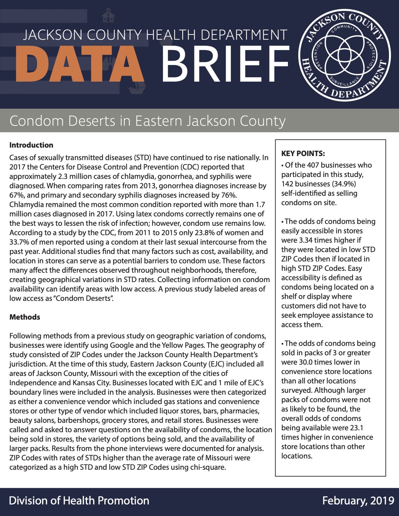 Data Brief Condom Desert Study Data Brief Condom Desert Study