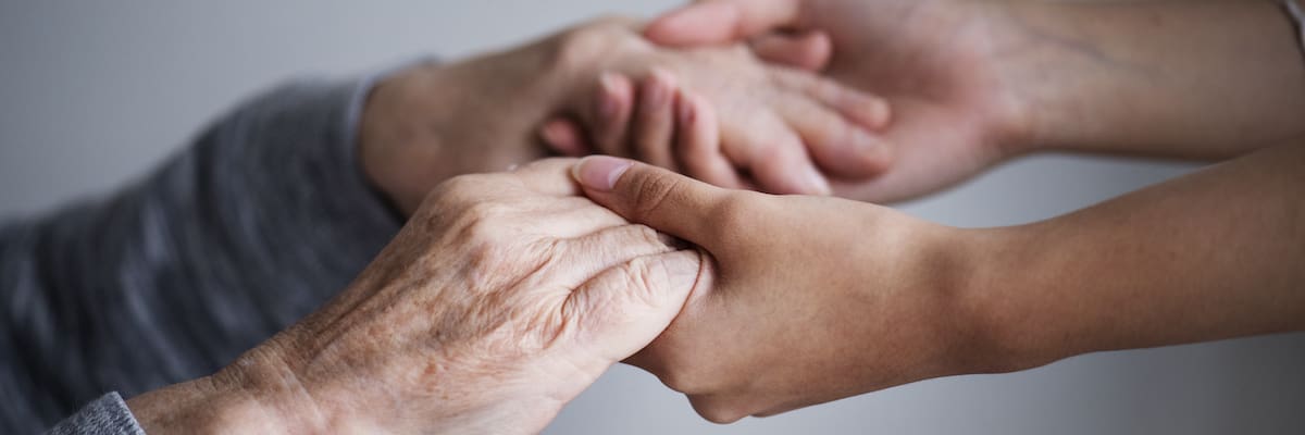 Closeup of a support hands