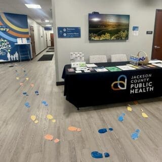 100 Years of Building Community interactive display and tabling setup